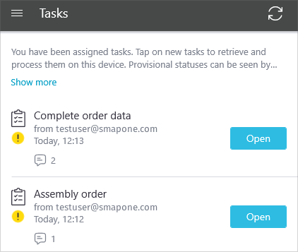 Task list of a smap in the smapOne app